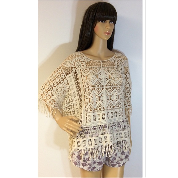 Tops - BEAUTIFUL PONCHO STYLE BOHO TOP